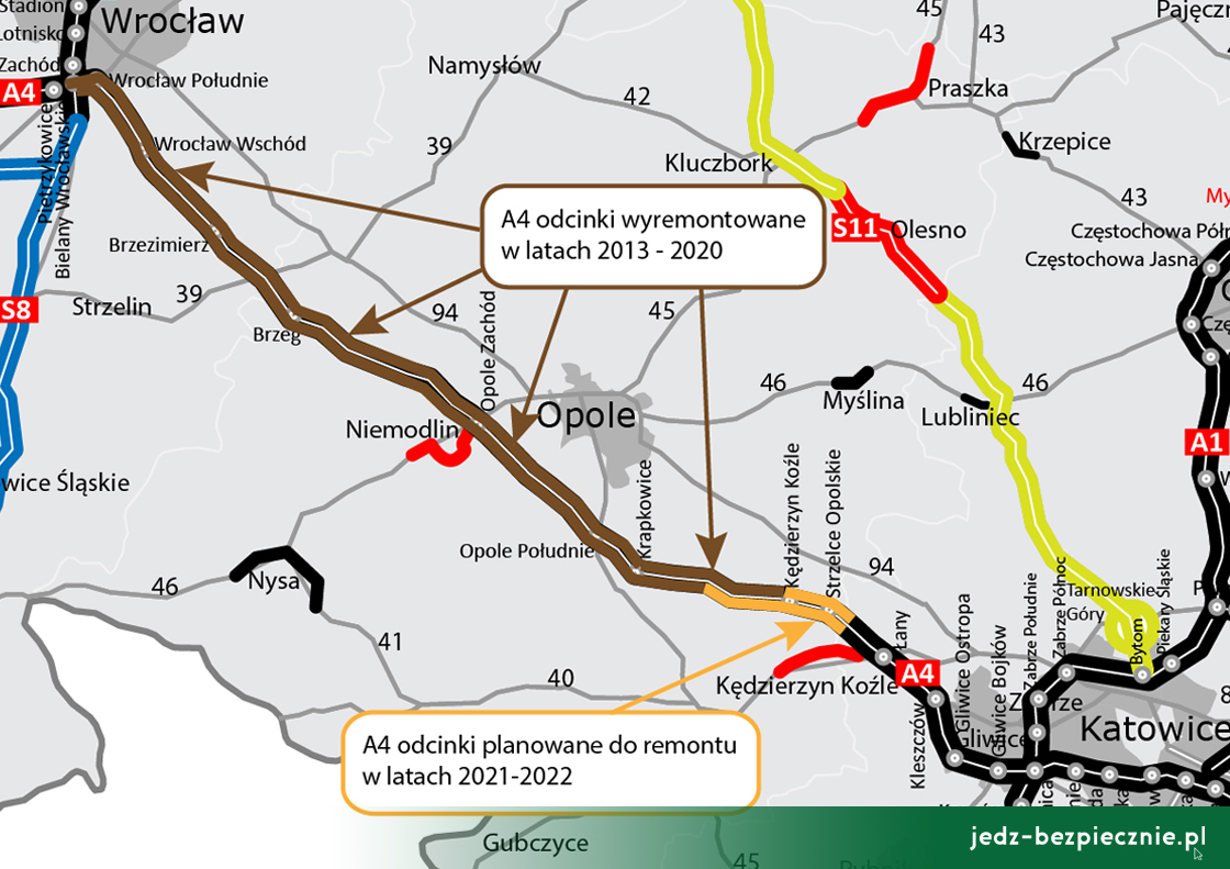 Polskie drogi - Remont A4 Góra św. Anny - granica woj. opolskiego